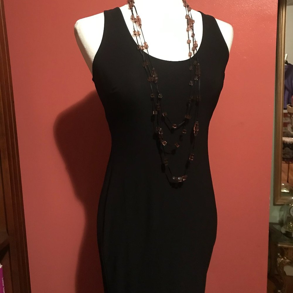 Long Black Summer Beach Cocktail Dress with fringe